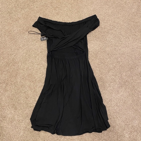Express Dresses & Skirts - Express off the shoulder open back Black dress